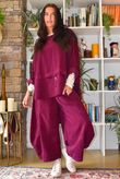 Bateau Needlecord 7/8 Barrel Culotte Pant Aubergine